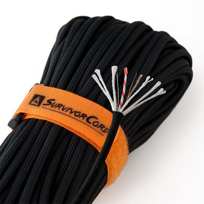 Black SurvivorCord 550 Paracord Survival Cord