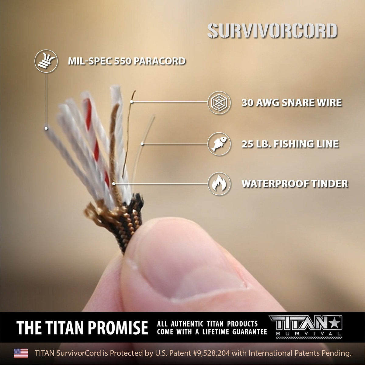 SurvivorCord Paracord Keychains | 3-PACK