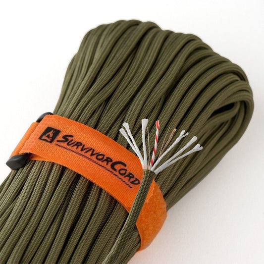 Olive-Drab SurvivorCord – MIL-Style 550 Paracord Survival Cord