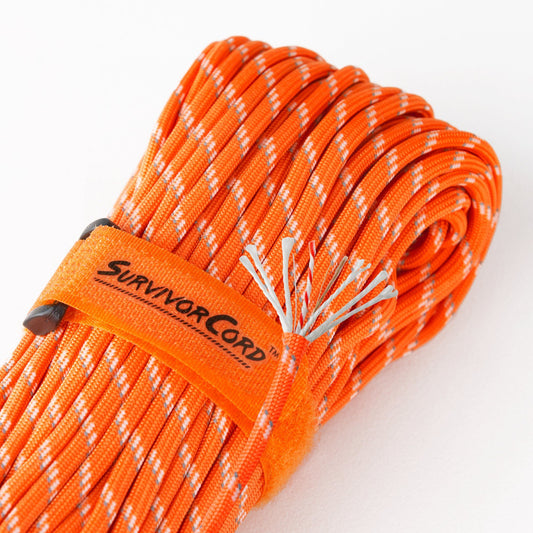 Reflective-Orange SurvivorCord – 550 Paracord Survival Cord
