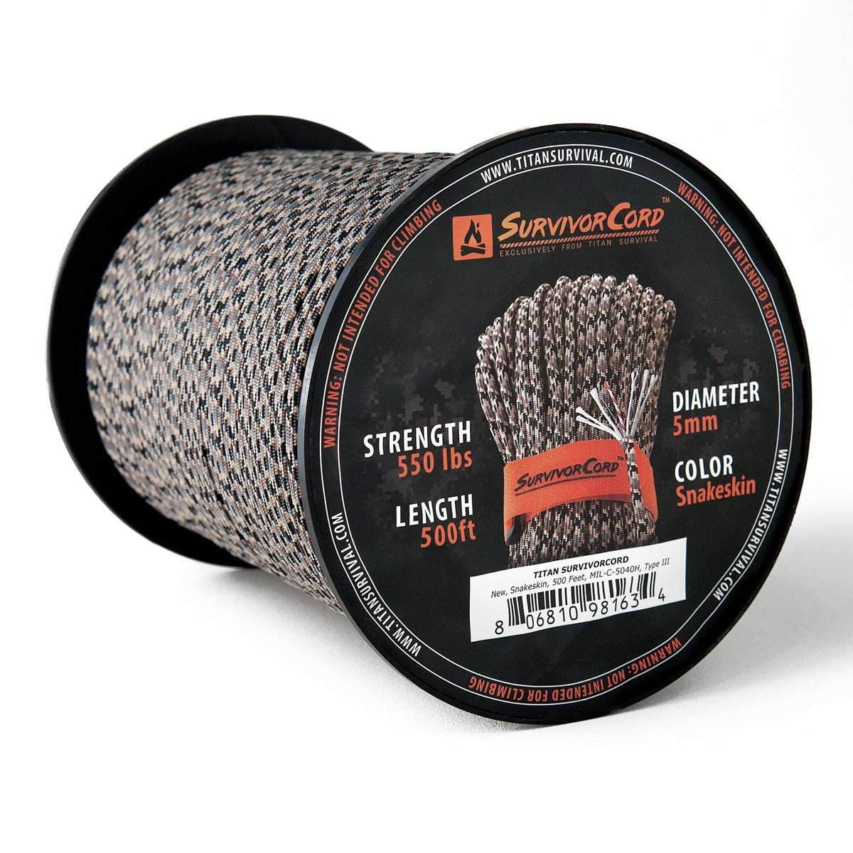 Snakeskin SurvivorCord – 3-in-1 Survival Paracord & 550 Cord