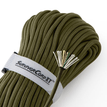 SurvivorCord XT 750 Paracord – 100 ft USA-Made Survival Paracord